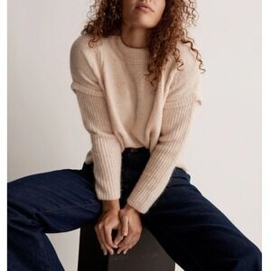 Madewell Wool Alpaca Cable Havener Pullover Sweater Cable Knit S